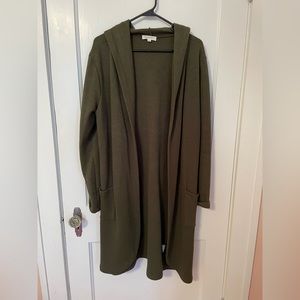 Long Cozy Hooded Cardigan